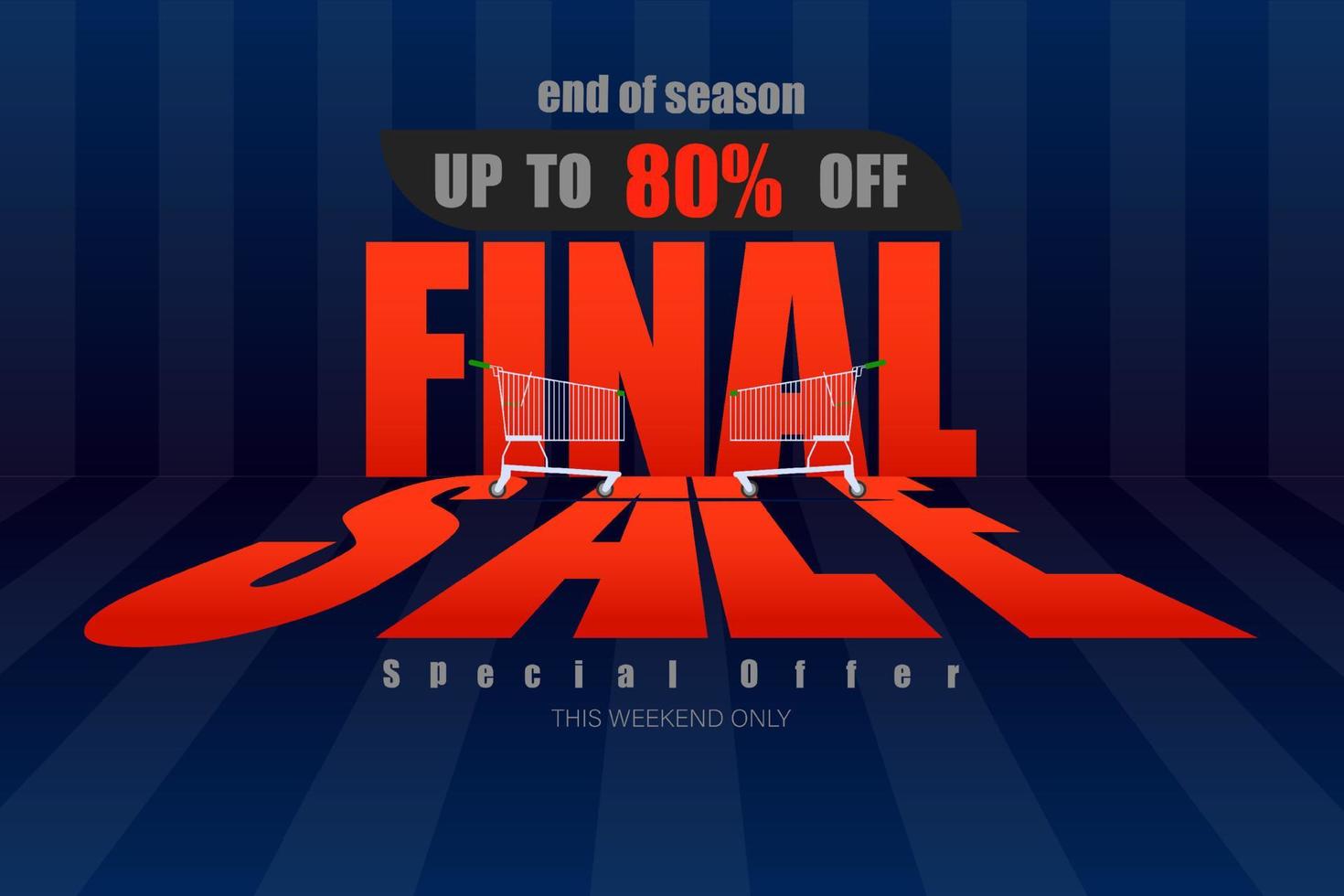 finale vendita su per 80 per cento fine di stagione speciale offrire buio blu tono vettore illustrazione eps10
