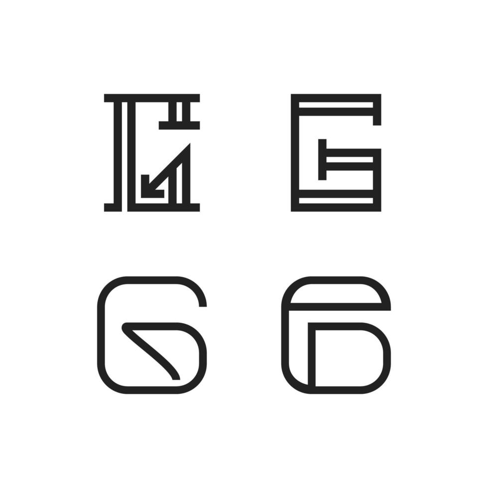 impostato di logo disegni di partenza con il lettera g, adatto per persone nomi o attività commerciale nomi vettore