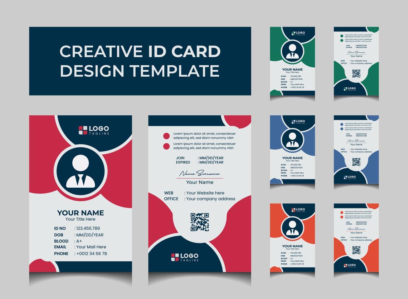 creativo moderno id carta design modello vettore