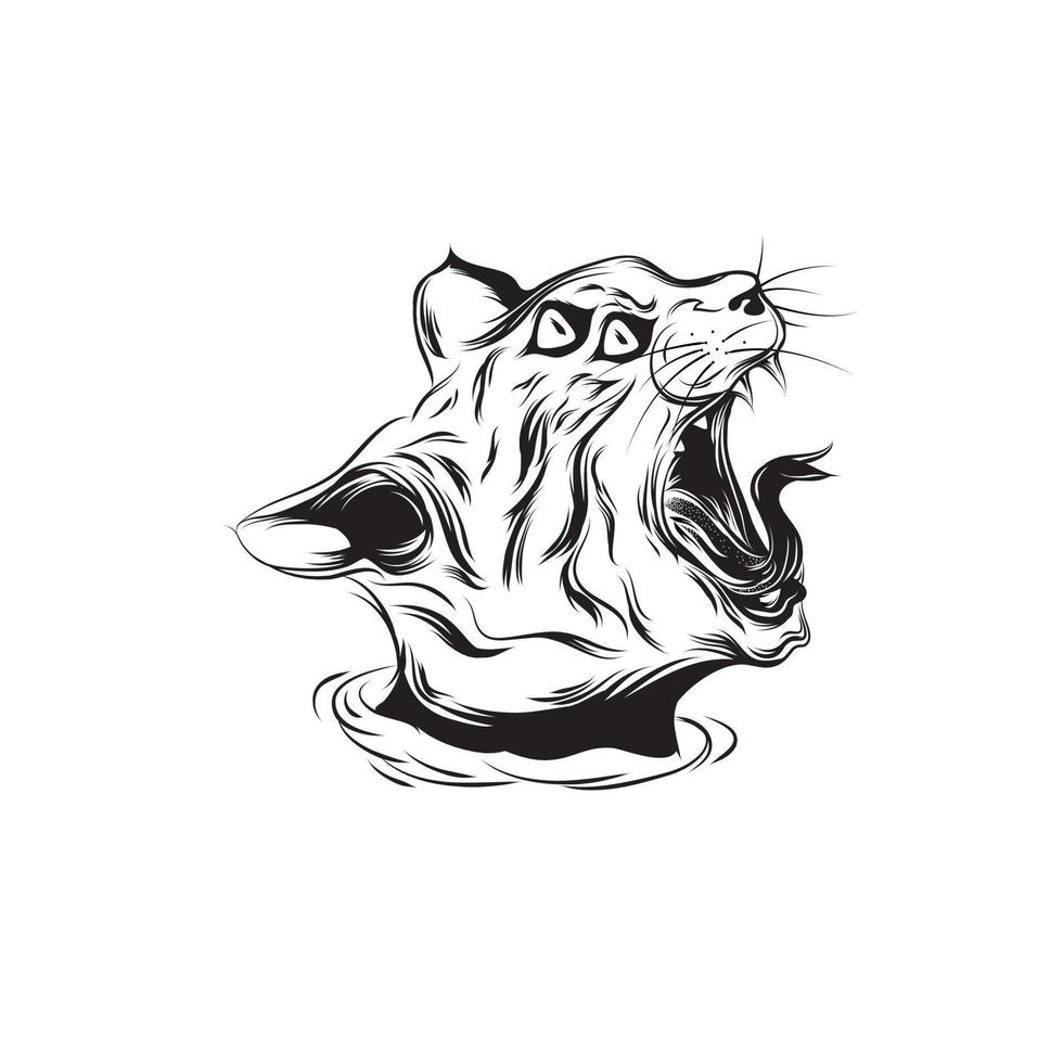 demone gatto illustrazione design maglietta vettore