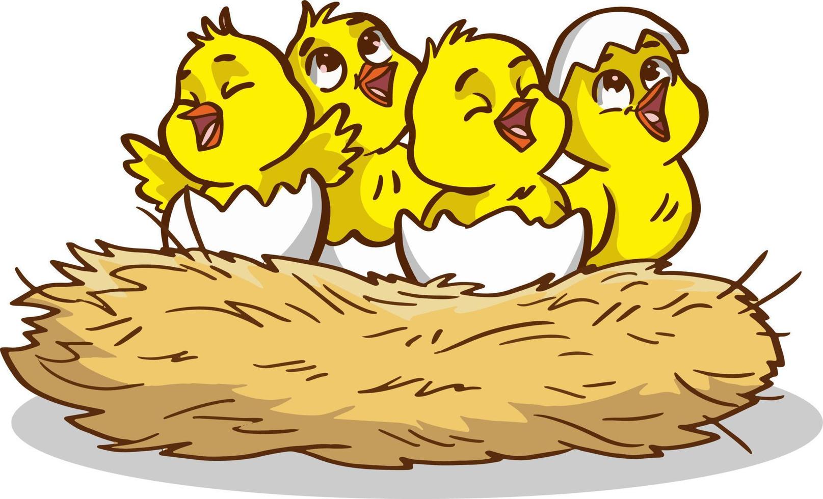 pollo tratteggio a partire dal il uovo. cartone animato bambino pulcino compleanno passo dopo passo processi. divertente e educativo illustrazione per bambini. vettore