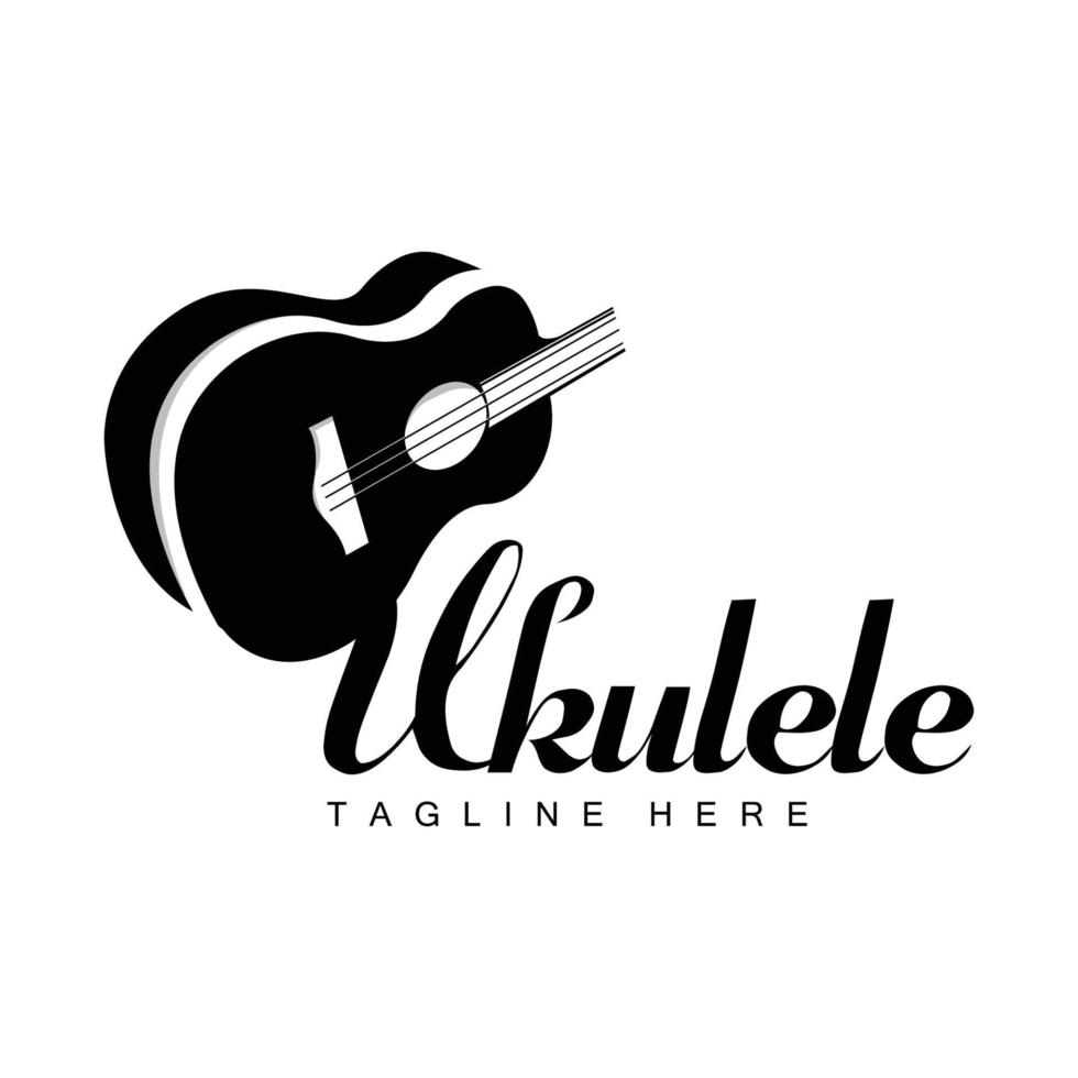 minimalista ukulele musica logo disegno, ukulele chitarra vettore. ukelele logo design vettore