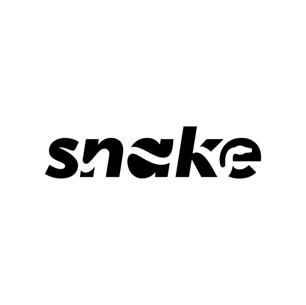serpente marchio di parole logo design vettore illustrazione