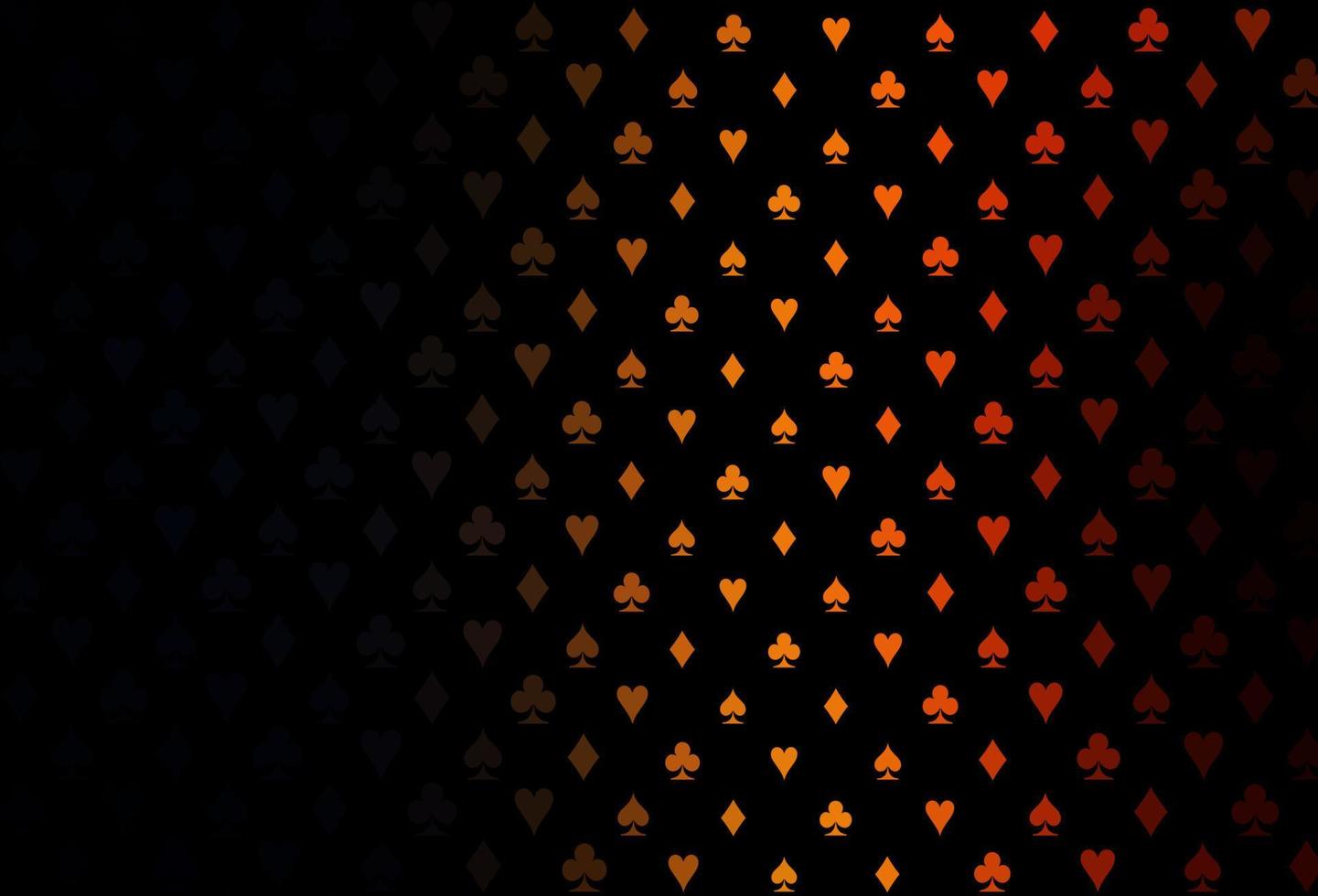 copertina vettoriale arancione scuro con simboli di gioco d'azzardo.