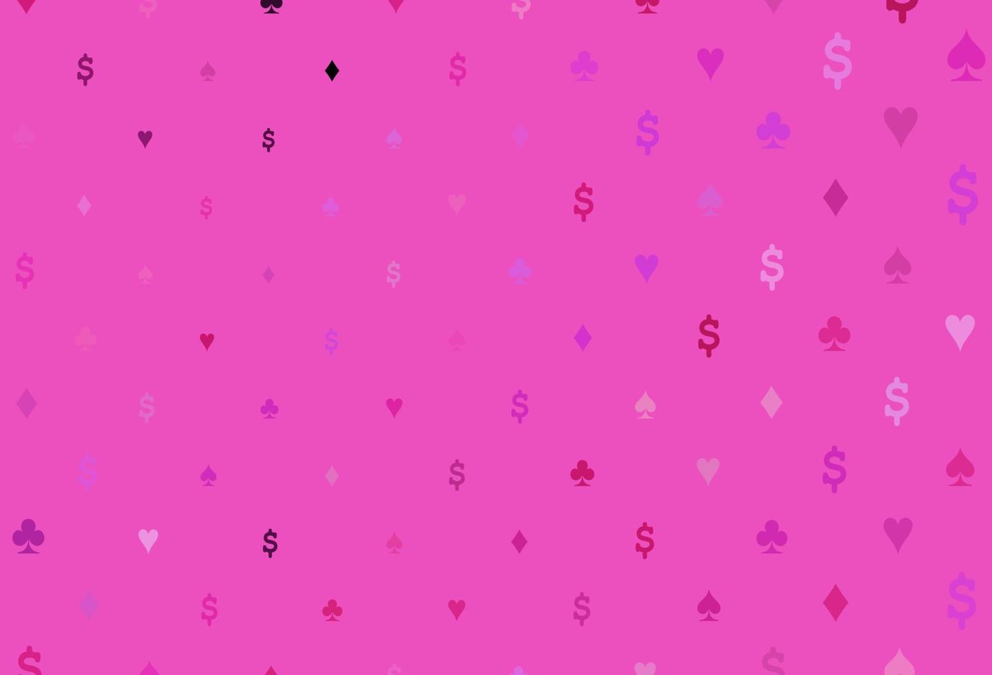 sfondo vettoriale rosa chiaro con segni di carte.