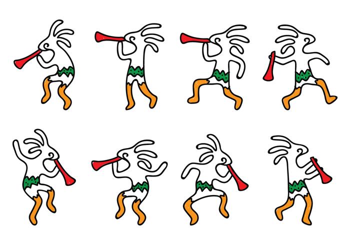 Kokopelli disegnato a mano vettore