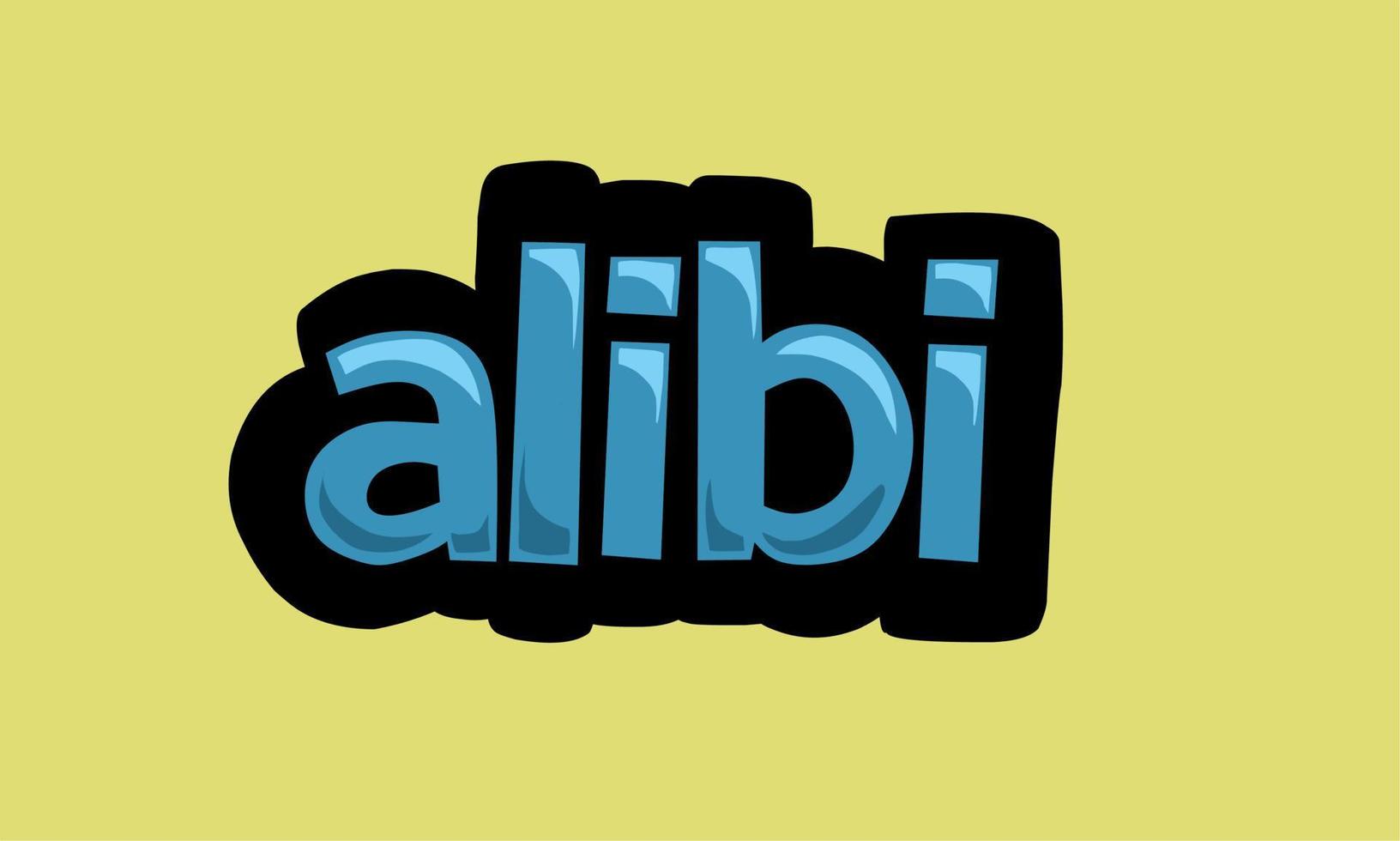 alibi scrittura vettore design su un' giallo sfondo