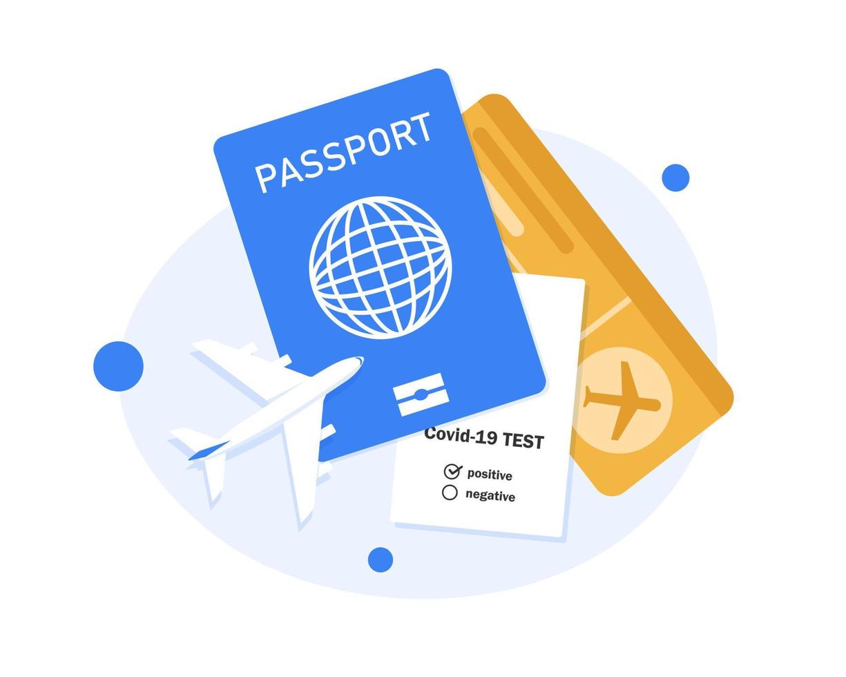passaporto e aereo biglietto, imbarco passaggio biglietto icona, piatto design icona vettore illustrazione
