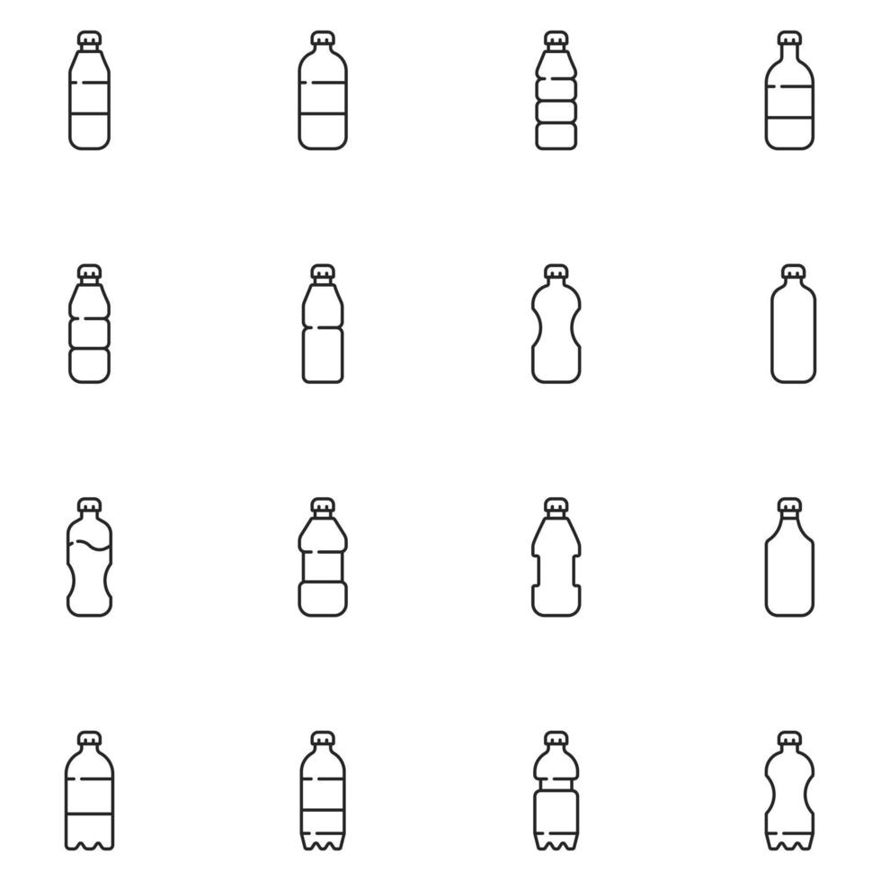 bottiglia linea icona impostato vettore