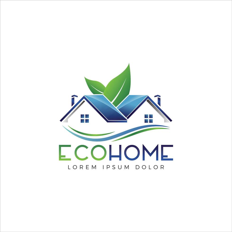 eco casa logo design modello simbolo icona vettore