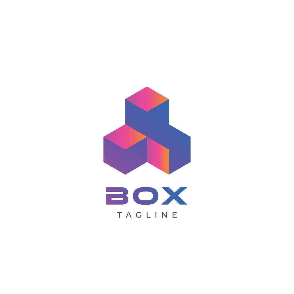 triplicare cubo scatola logo cartello simbolo icona vettore