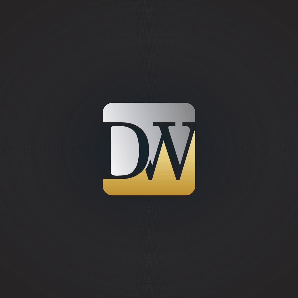 lettera marchio dw iniziale logo design simbolo vettore