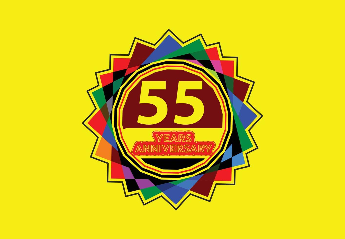 55 anni anniversario logo e etichetta design vettore