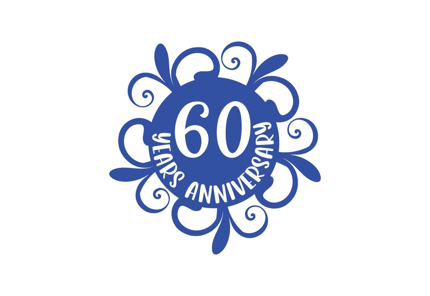 60 anni anniversario logo e etichetta design vettore