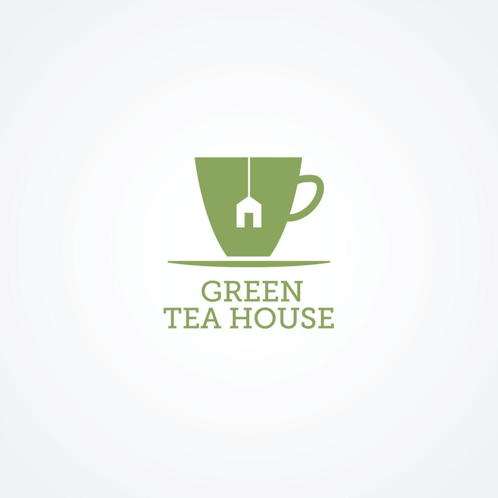 verde tè Casa logo cartello simbolo icona vettore