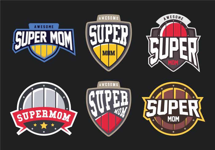 Super mamma Badge vettore