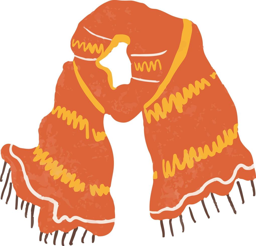 allegro caldo sciarpa mano disegnato autunno illustrazione vettore