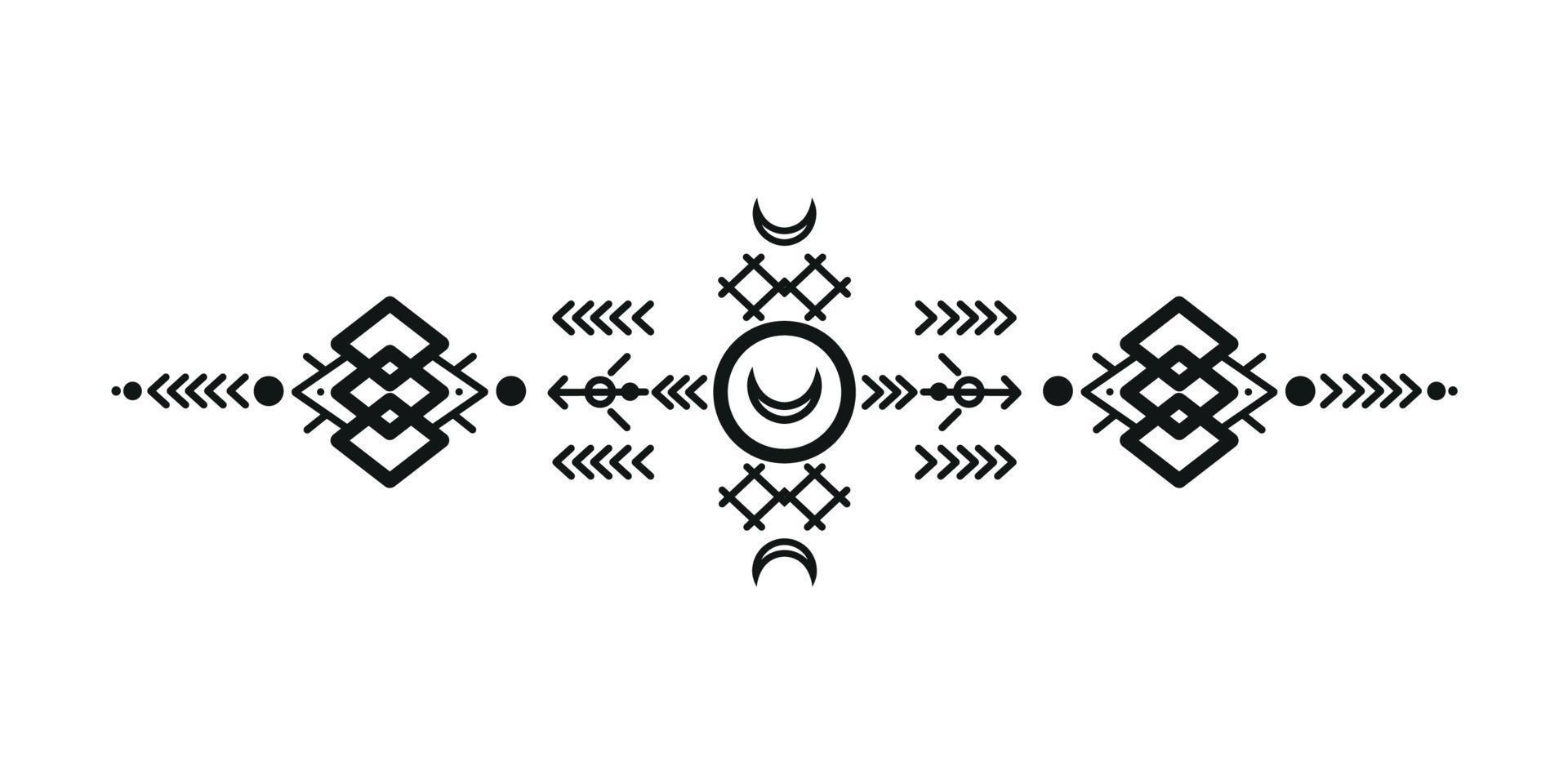 impostato di tribale stile ornamenti e frecce. vettore