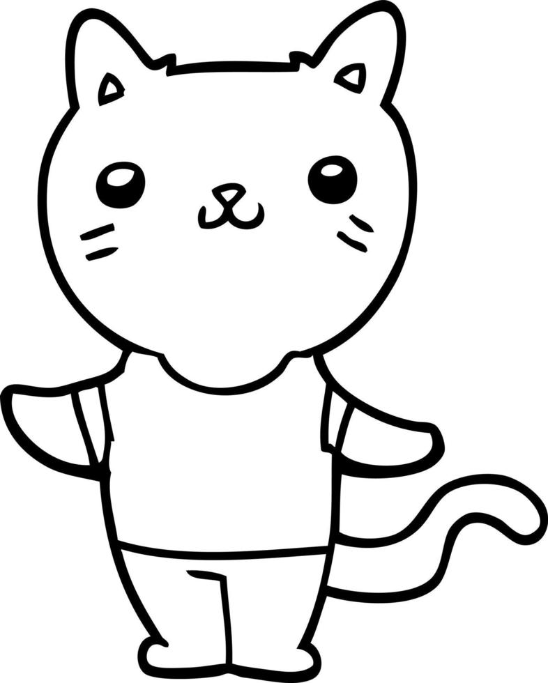 linea disegno cartone animato gatto vettore