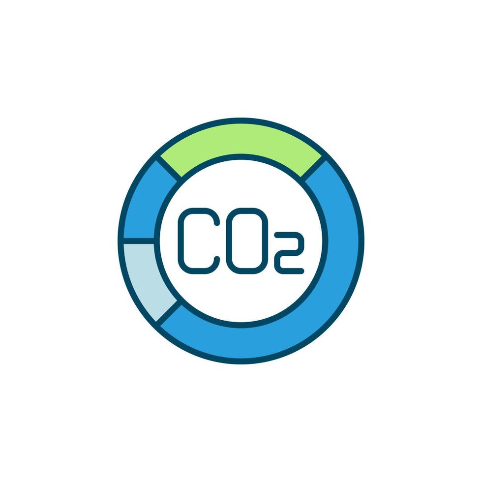 co2 torta grafico vettore concetto carbonio biossido colorato icona