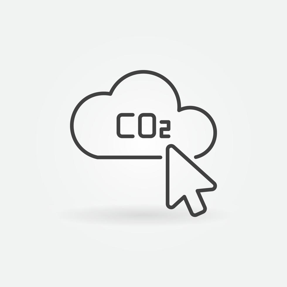 topo clic su carbonio biossido linea concetto vettore icona