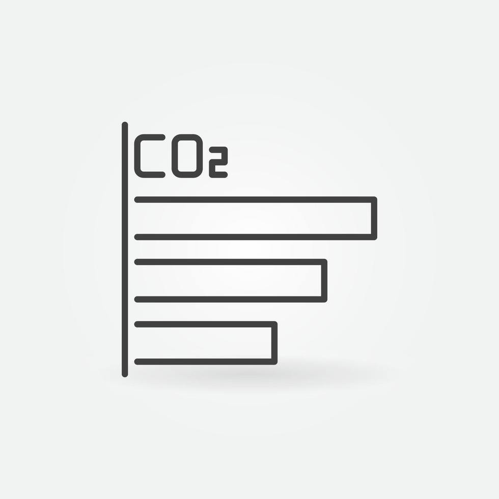 carbonio biossido co2 bar grafico vettore concetto linea icona