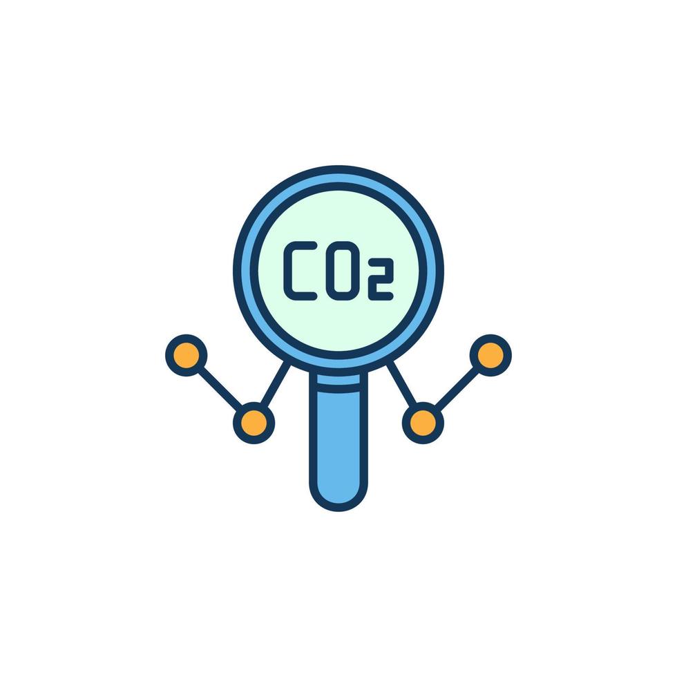 ingrandimento bicchiere con co2 grafico colorato vettore icona