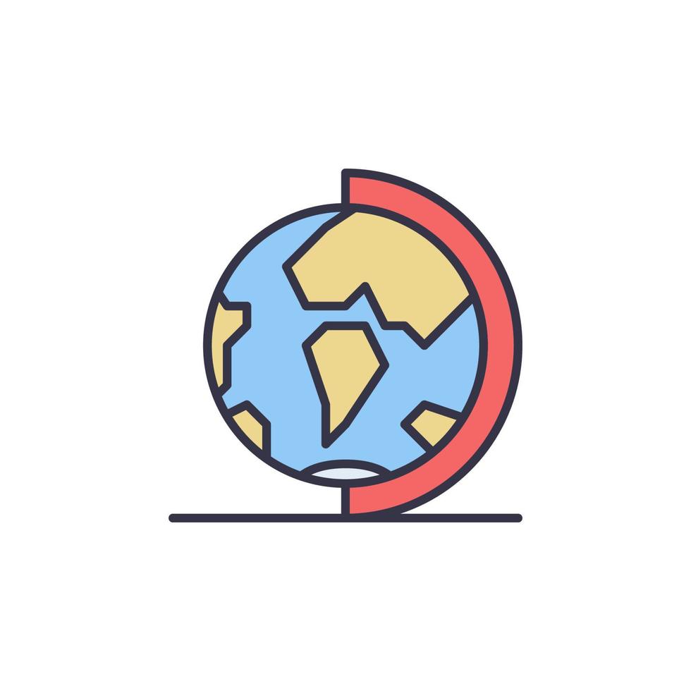 globo su In piedi vettore concetto colorato icona o logo