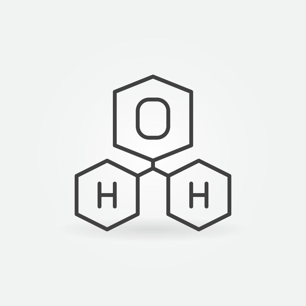 h2o acqua molecola vettore concetto lineare icona