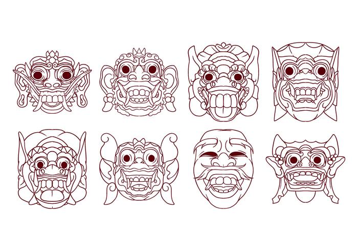 Barong Mask Vector gratuito