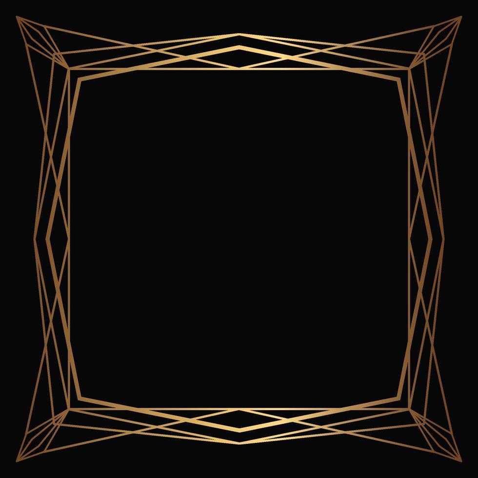 vettore d'oro telaio su il nero sfondo. isolato arte deco design