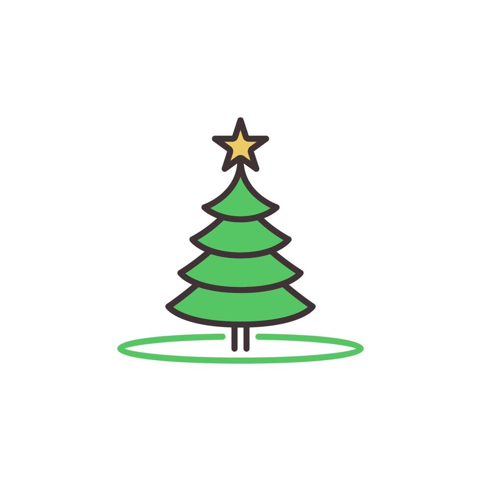 verde Natale albero con giallo stella vettore concetto icona