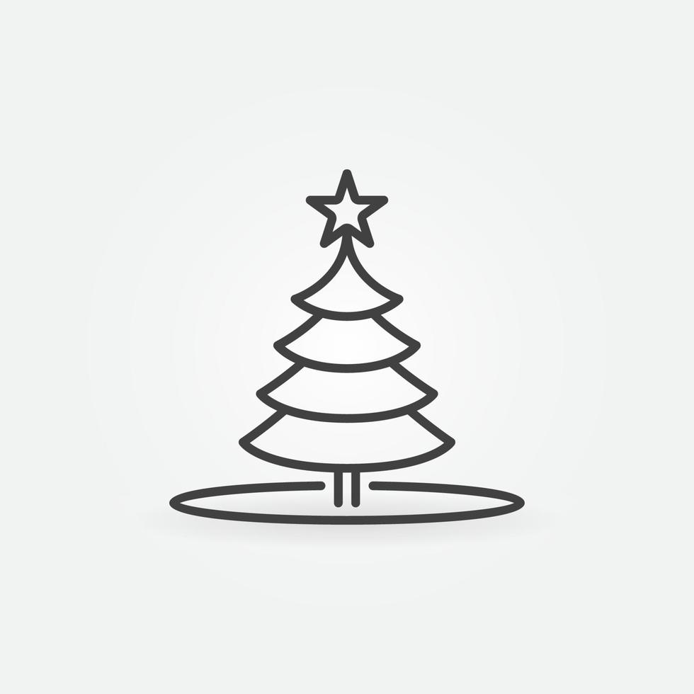 Natale albero con stella vettore concetto schema icona