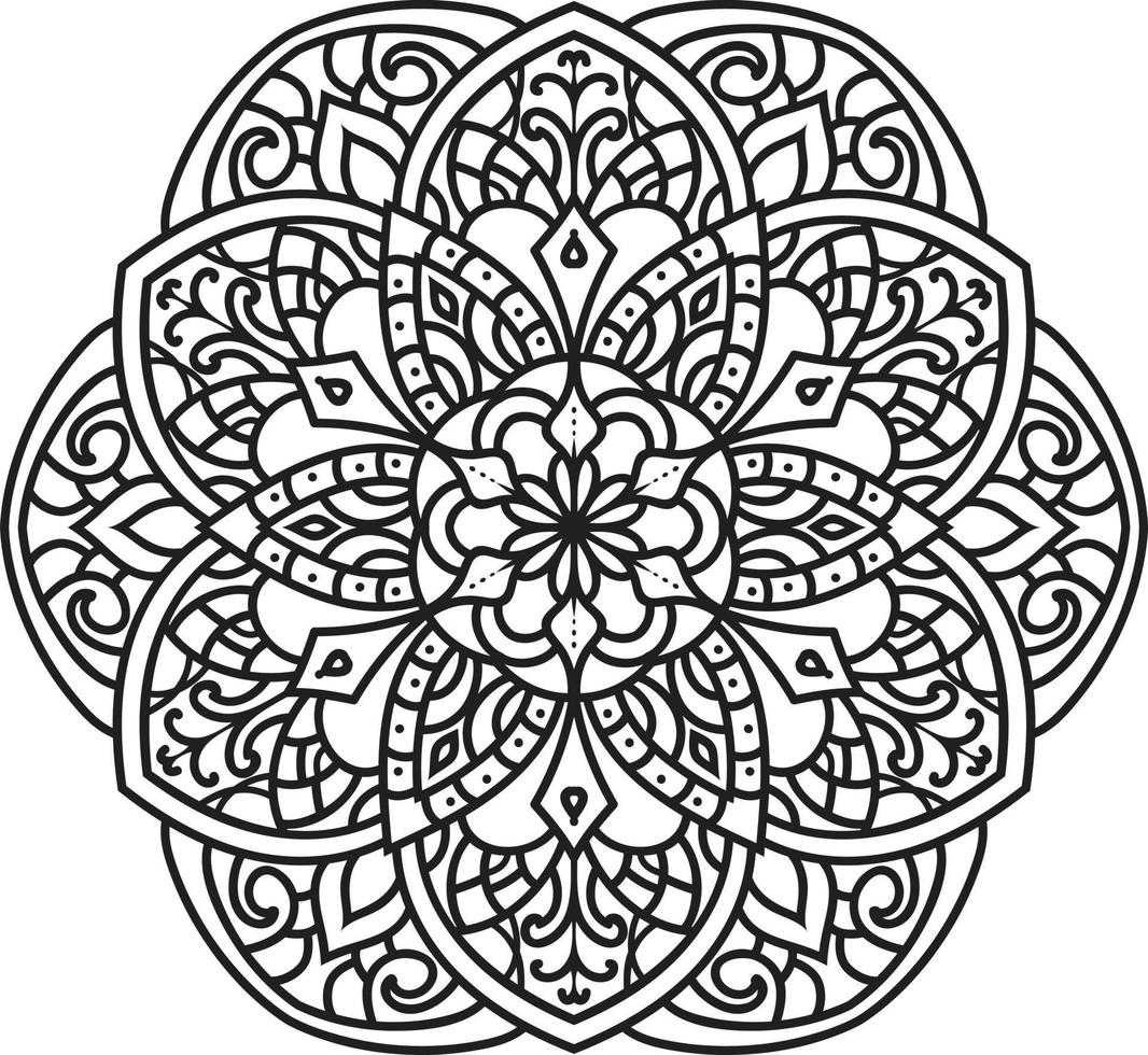 mandala modello arte sfondo bianco e nero vettore