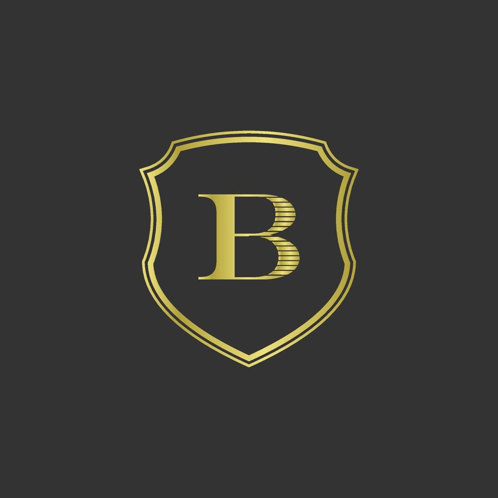 iniziali B elegante oro logo vettore