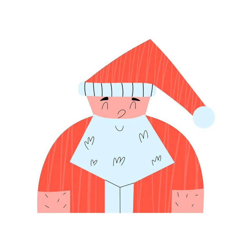 stilizzato divertente Santa claus. Natale illustrazione vettore nel piatto stile