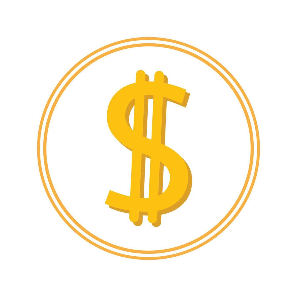 icona dollaro oro su un' bianca sfondo vettore