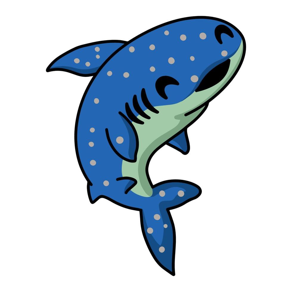 carino balena squalo cartone animato salto vettore