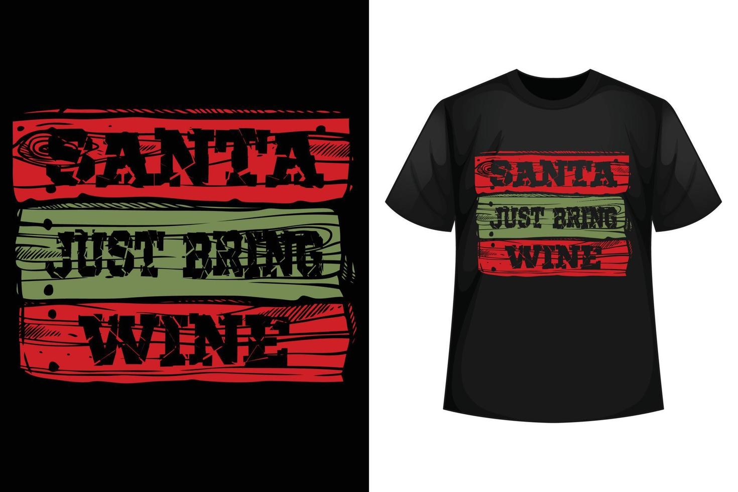 Santa appena portare vino - Natale maglietta design modelli vettore