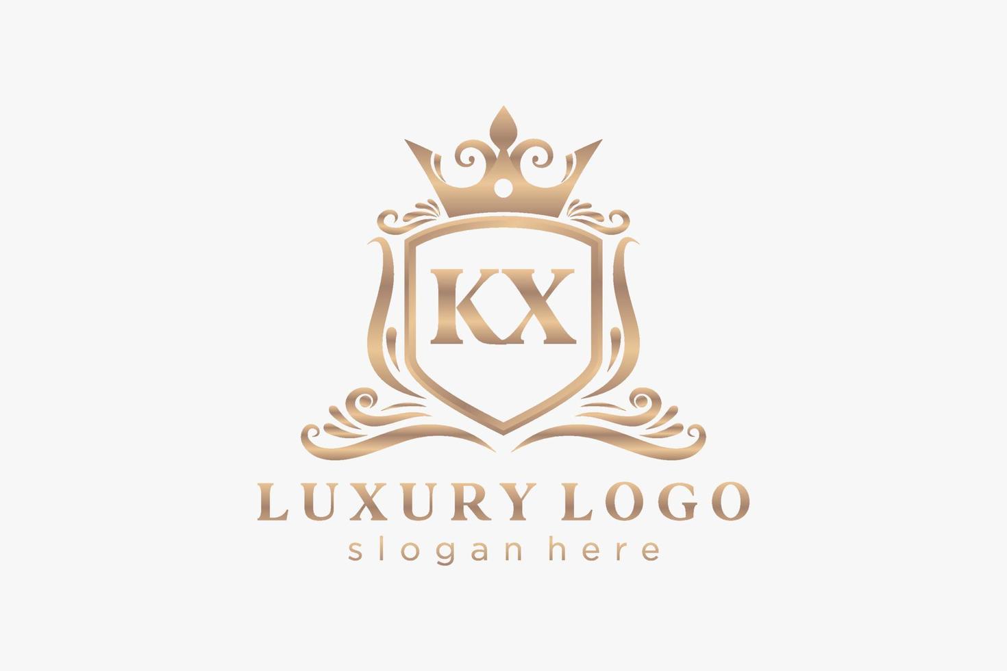 iniziale kx lettera reale lusso logo modello nel vettore arte per ristorante, regalità, boutique, bar, Hotel, araldico, gioielleria, moda e altro vettore illustrazione.