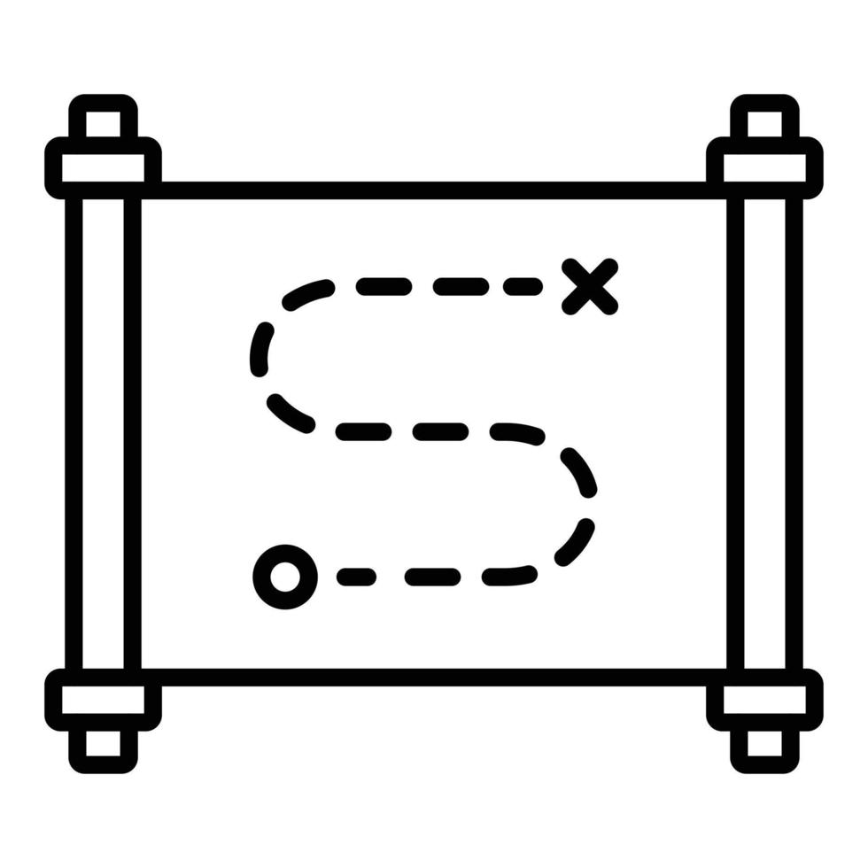 stile icona mappa del tesoro vettore