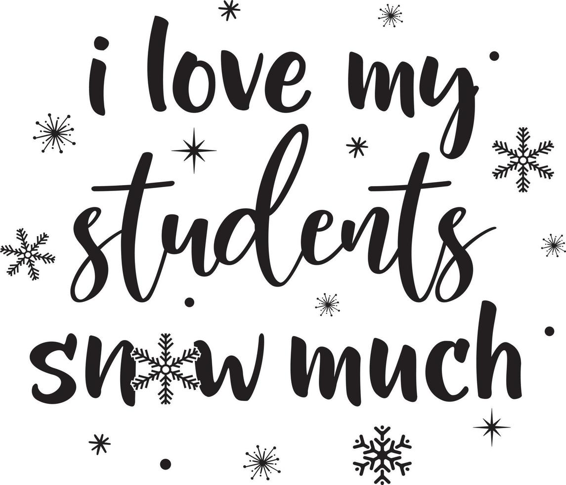 io amore mio studenti neve tanto, allegro Natale, babbo natale, Natale vacanza, vettore illustrazione file