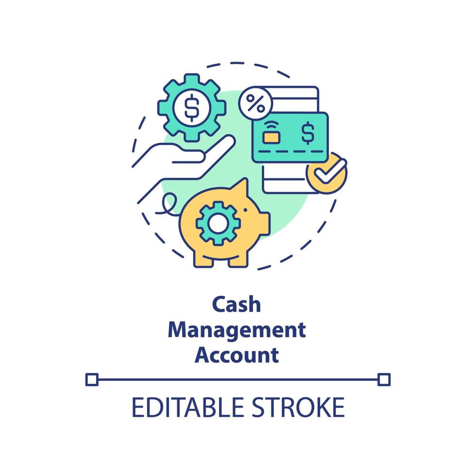 denaro contante gestione account concetto icona. commercio. genere di Salvataggio servizio astratto idea magro linea illustrazione. isolato schema disegno. modificabile ictus. vettore