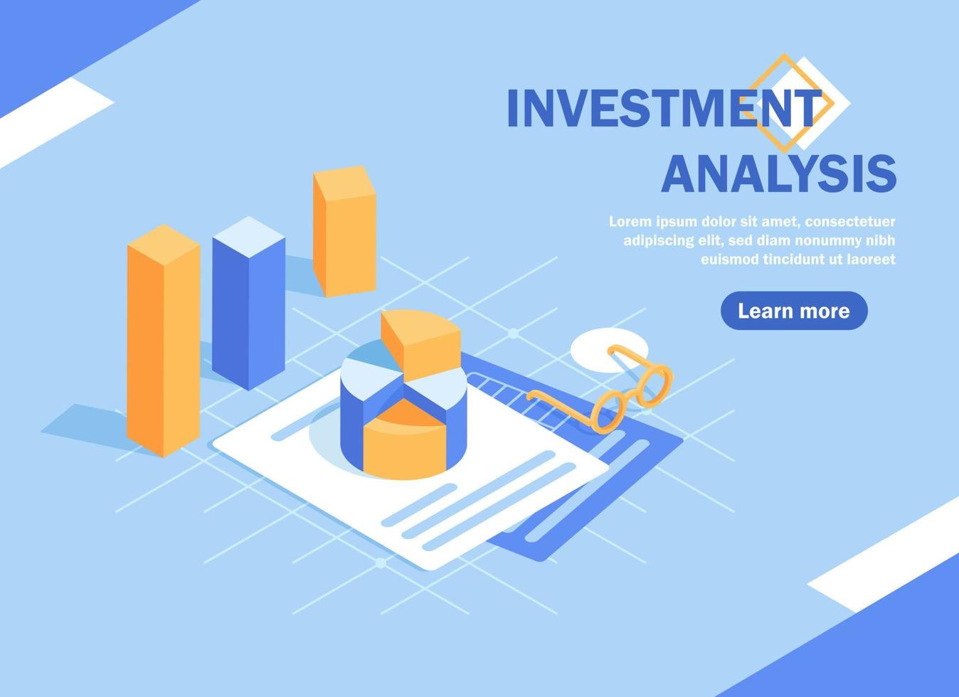 commercio soluzioni per investimenti, analisi concetto. analisi di i saldi, statistico crescere dati, contabilità infografica. economico depositi piatto isometrico illustrazione vettore