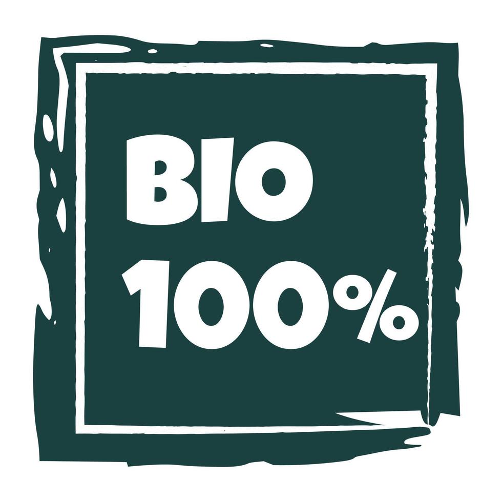 icona per confezione di ecologico prodotti su un' bianca sfondo con il iscrizione bio vettore