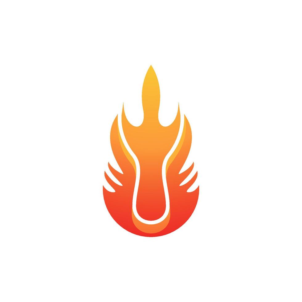 illustrazione dell'icona di vettore del fuoco della fiamma calda