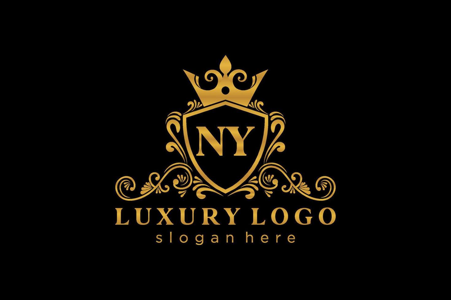 iniziale NY lettera reale lusso logo modello nel vettore arte per ristorante, regalità, boutique, bar, Hotel, araldico, gioielleria, moda e altro vettore illustrazione.
