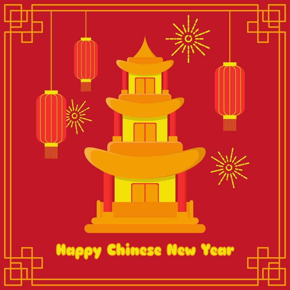 felice anno nuovo cinese biglietto di auguri vettore
