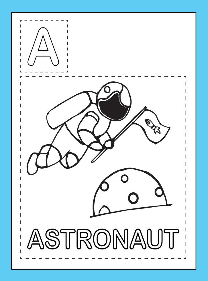 alfabeto colorazione pagina per bambini vettore