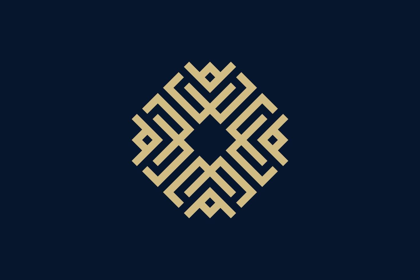 antico labirinto simbolo logo design vettore